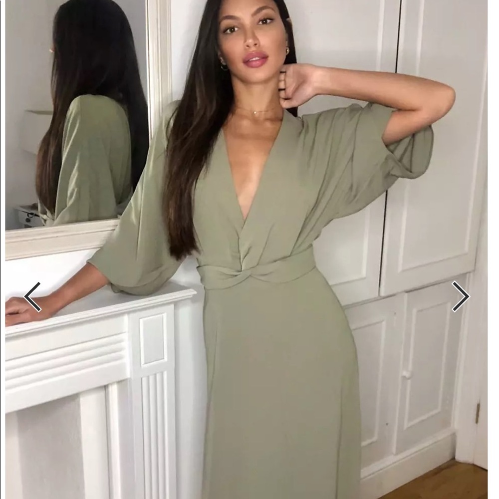 New w/ tags- ASOS DESIGN twist front midi dress